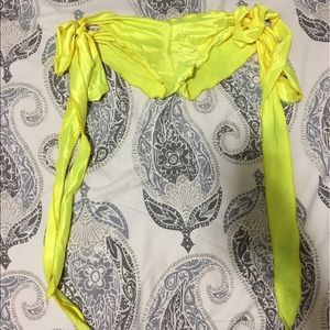 Yellow  side tie rave bottoms