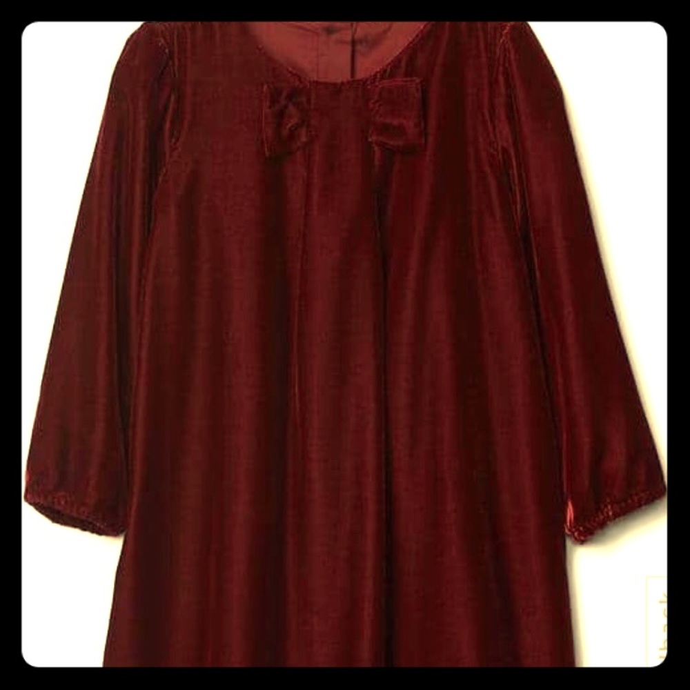 Burgundy Toddler Girls Velvet Dresss