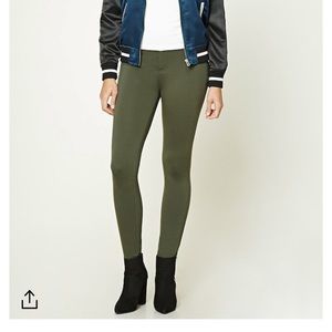Army green jeggings skinny fit