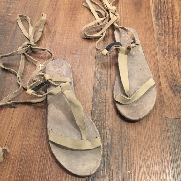 Free People Dahila Lace Up Leather Sandals - Picture 3 of 5