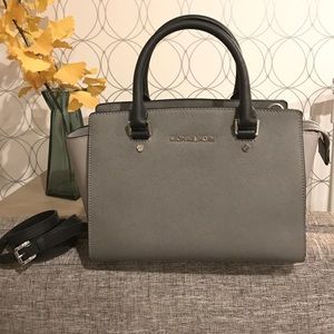 Michael Kors Selma Blk/Grey Satchel