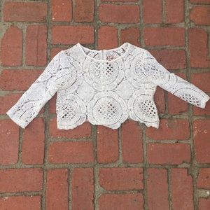 White crochet crop top