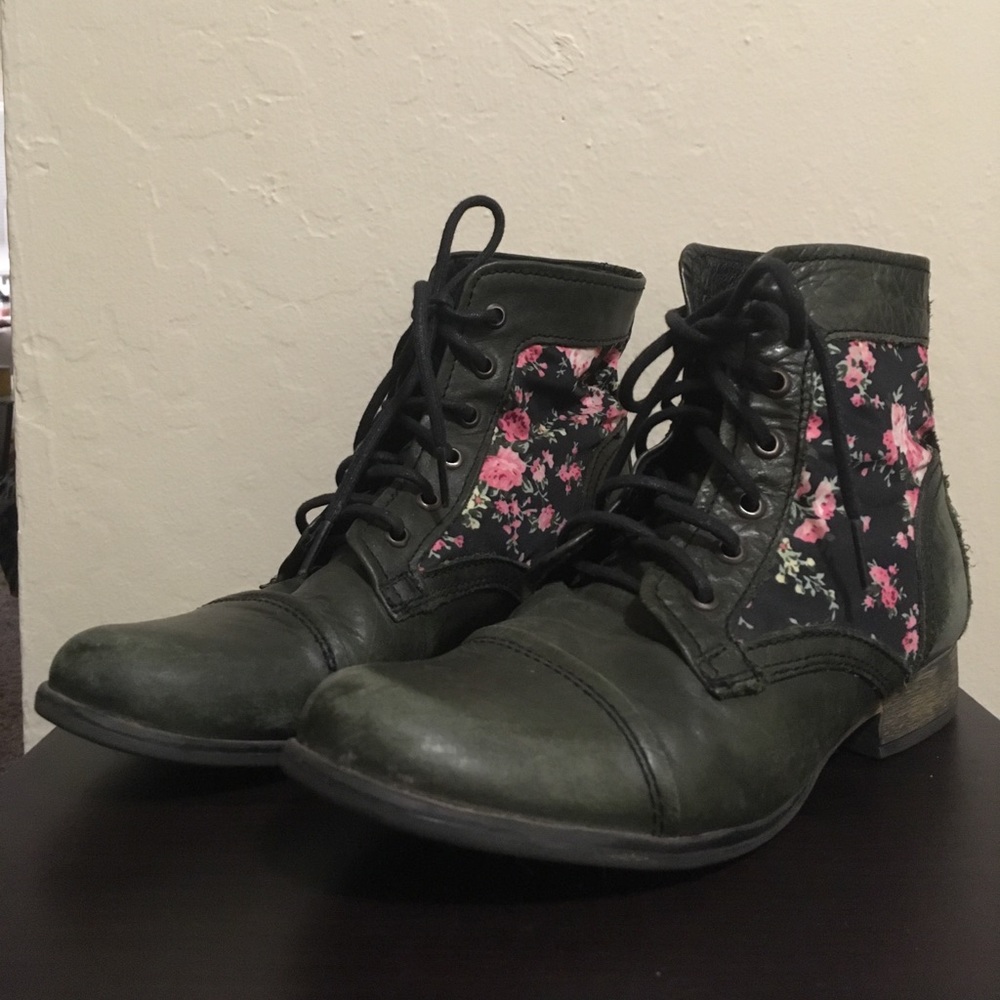 Steve Madden Floral Combat Boots