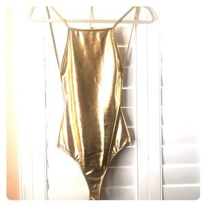 Bodysuit/One Piece, Gold Metallic NWOT Size:Small