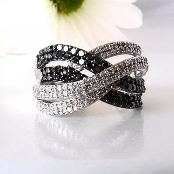 JUST IN💠🌟1.0CTW Natural Diamond Sterling  Ring - Picture 2 of 3