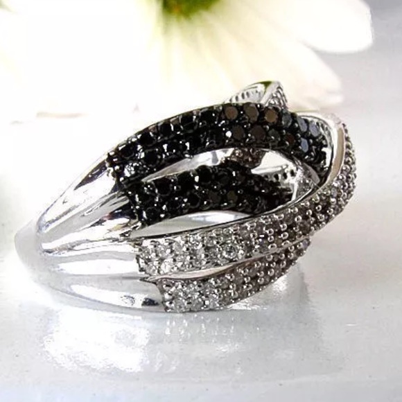 JUST IN💠🌟1.0CTW Natural Diamond Sterling  Ring - Picture 3 of 3