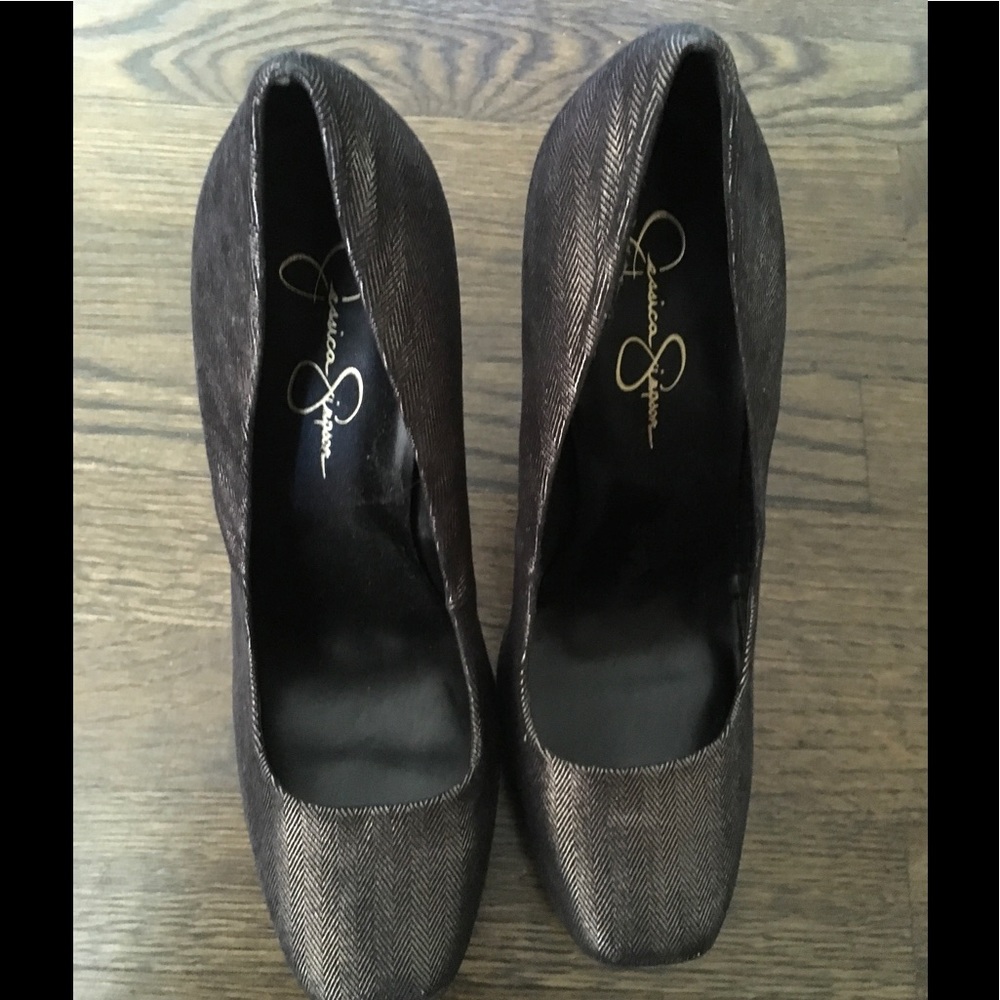 Jessica Simpson Herringbone Bronze 👠 Pumps