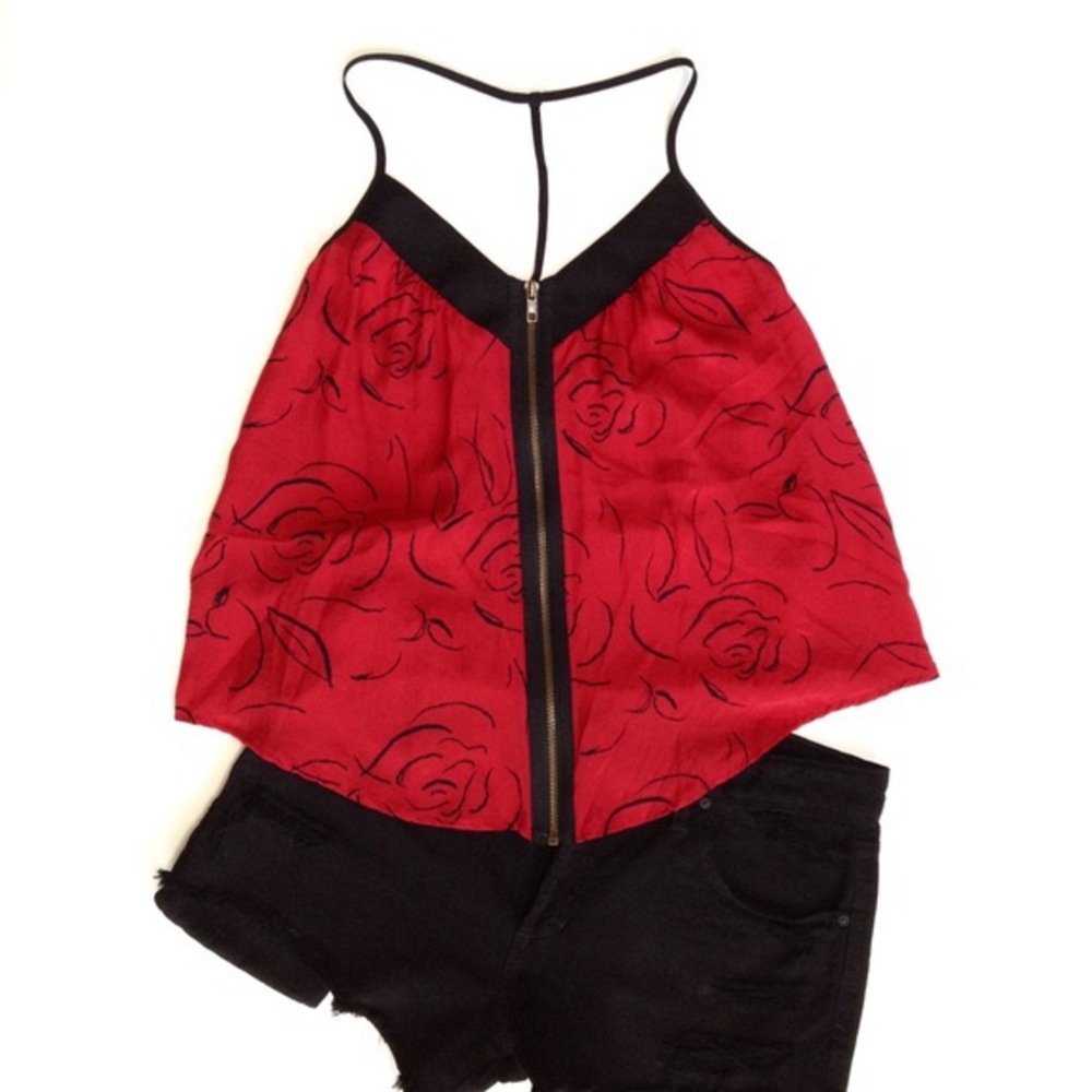 Silence + Noise T-back Silk Tank