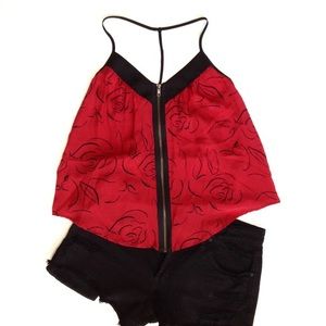 Silence + Noise T-back Silk Tank