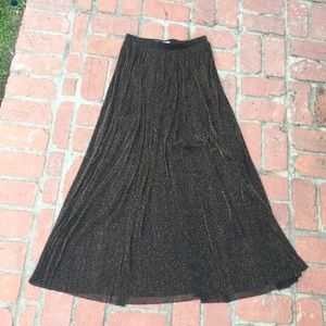 Black/gold glitter maxi skirt