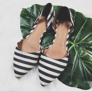 Merona Striped Canvas D'orsay Flats