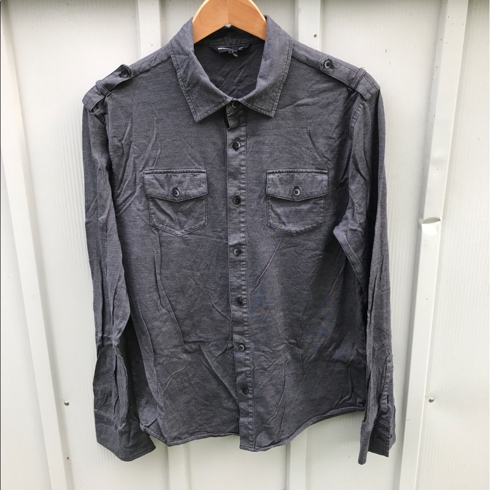 Express jersey button down shirt