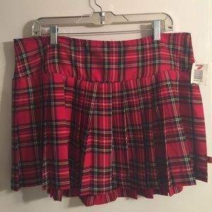 Red Tartan plaid skirt