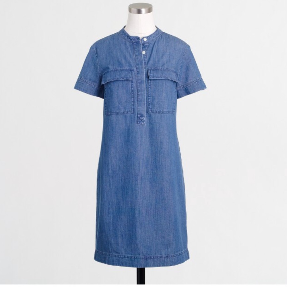 J Crew Chambray Denim Shirtdress Sz 0 NWT!