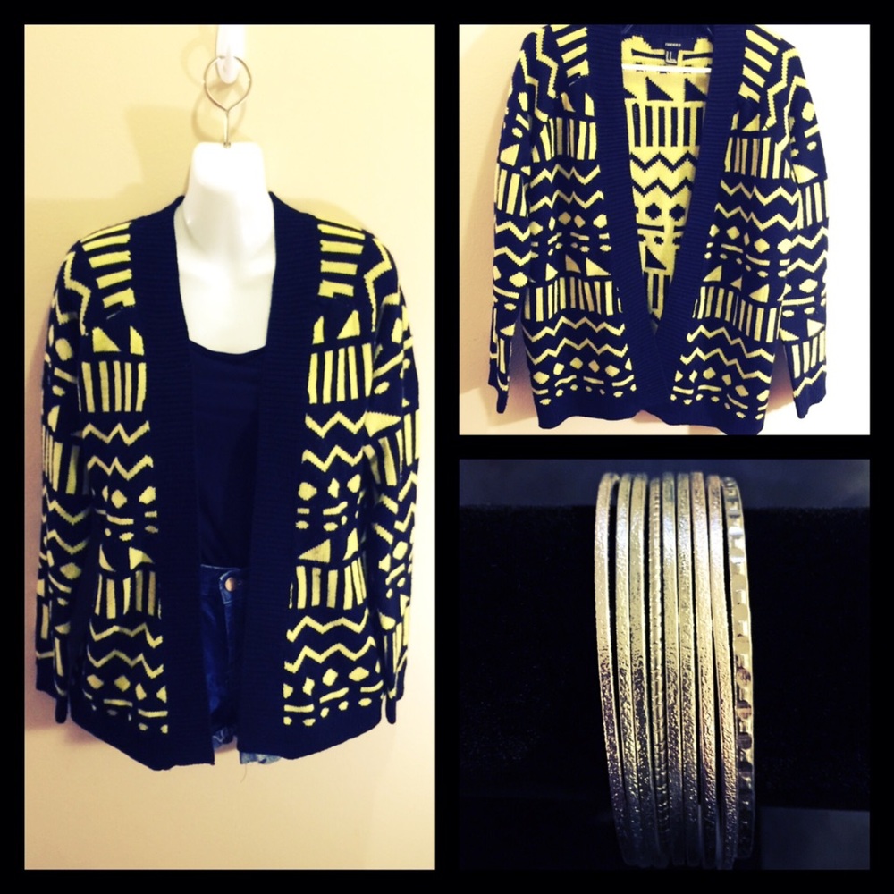 🌎🌺 Tirbal Print Oversized Cardigan