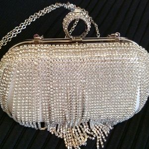 Rhinestone Evening Bag, with shoulder chain