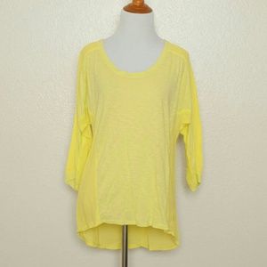 XCVI Yellow Mixed Material Top