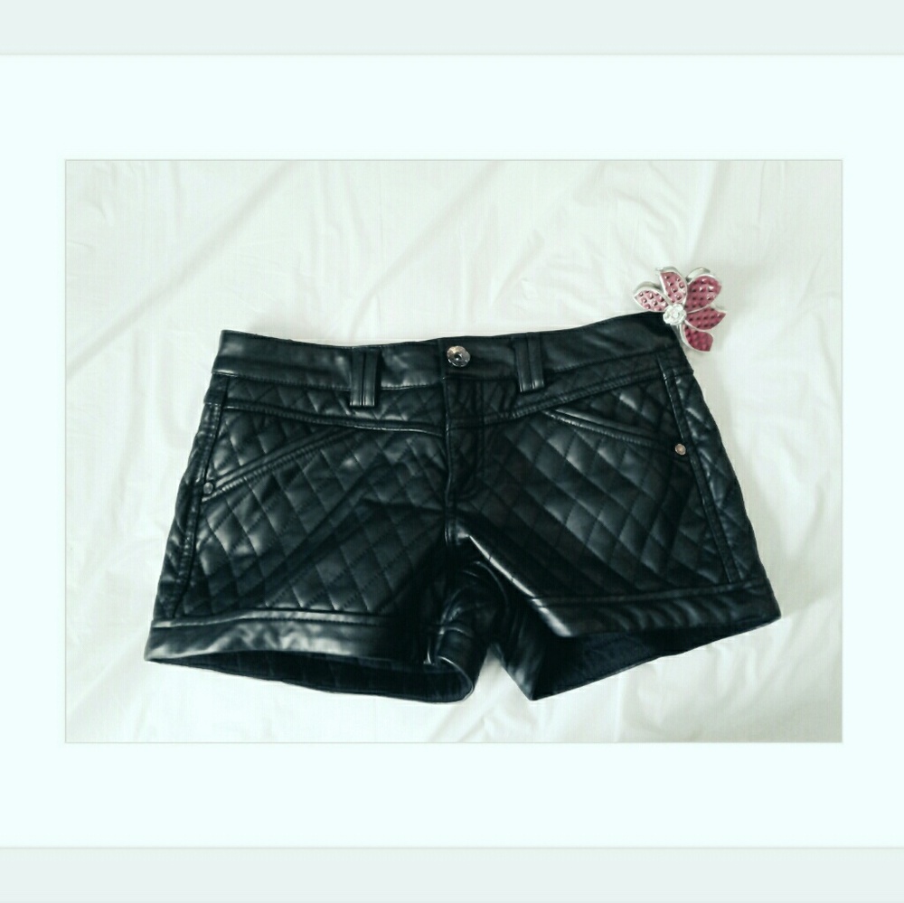 Stylish Faux Leather Shorts