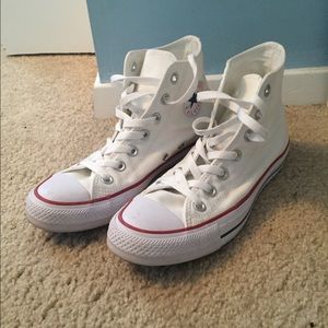 White high-top converse