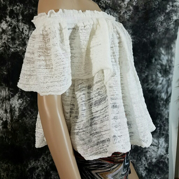 Free People Off-the-shoulder Sweater top S Ivory - Picture 3 of 6