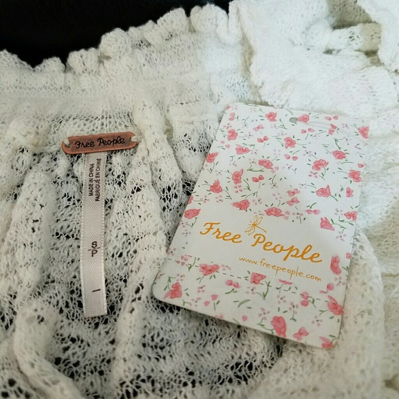 Free People Off-the-shoulder Sweater top S Ivory - Picture 4 of 6