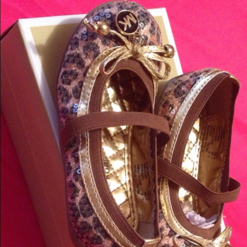Toddler's brown Michael Kors flats