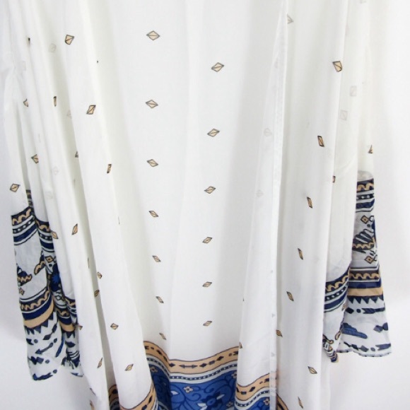 Thunderbird MAXI Kimono COVERUP Robe Blue White - Picture 4 of 5