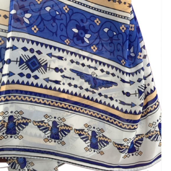 Thunderbird MAXI Kimono COVERUP Robe Blue White - Picture 5 of 5