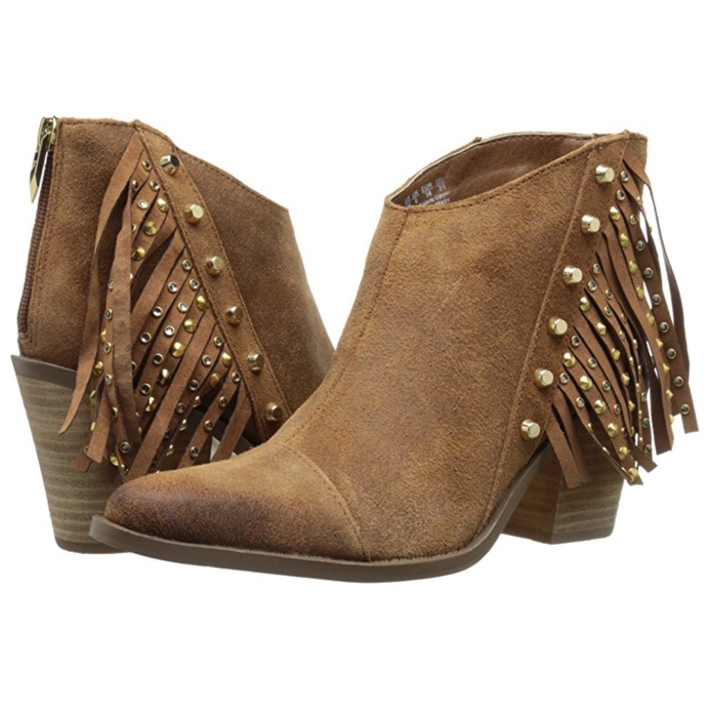 Fringe and Studs Western Ankle Booties - Picture 4 of 6
