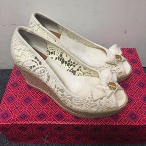 Tory Burch Jackie crochet wedges 6
