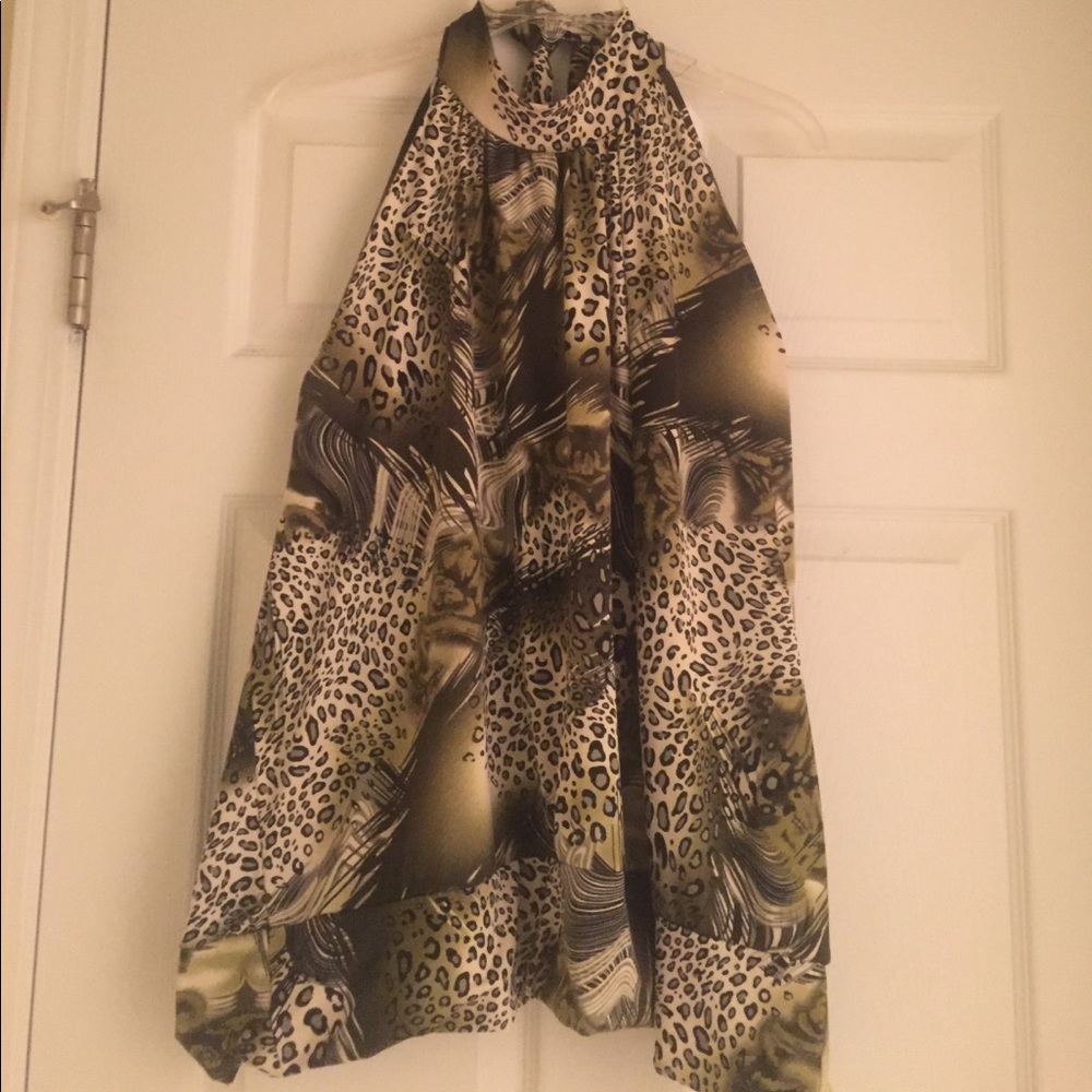 Green Animal Print Halter top.