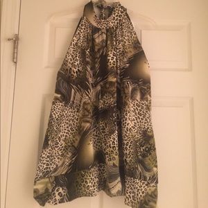 Green Animal Print Halter top.