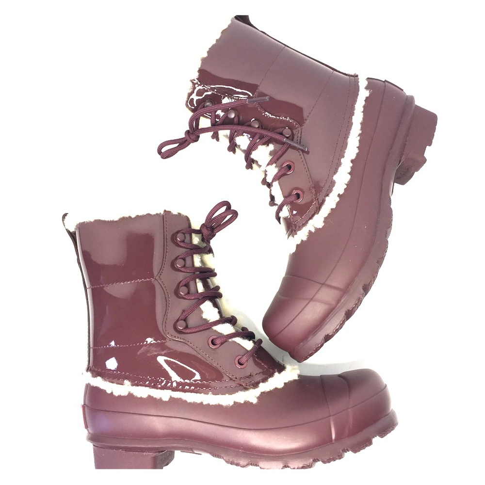 HUNTER burgundy winter boots