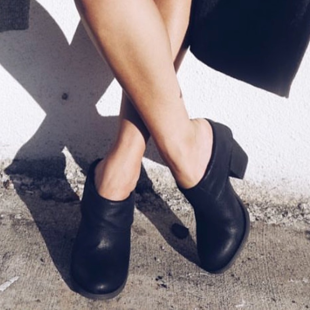Burnished Cuffed Mule Clog