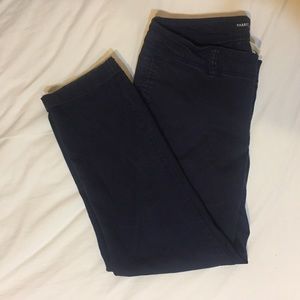Navy, Ankle-length Khakis
