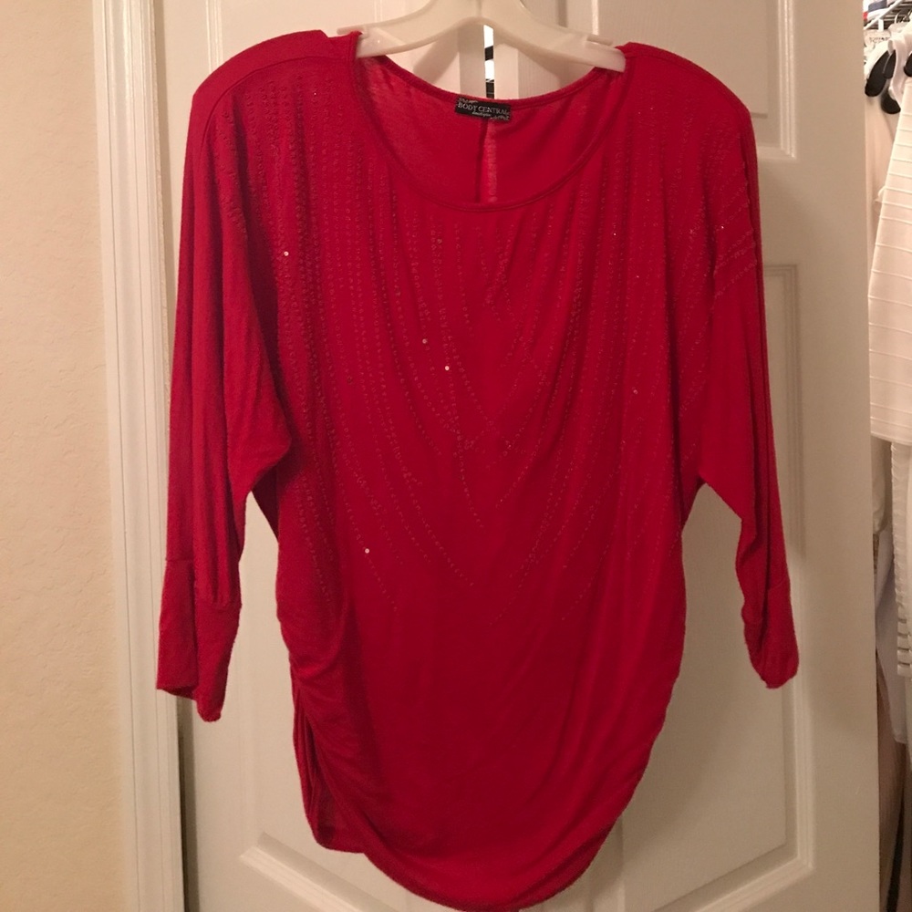 Red sequin shirt