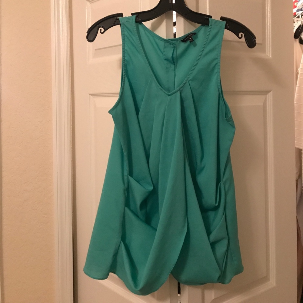 Teal Sheer Shirt with exposed back