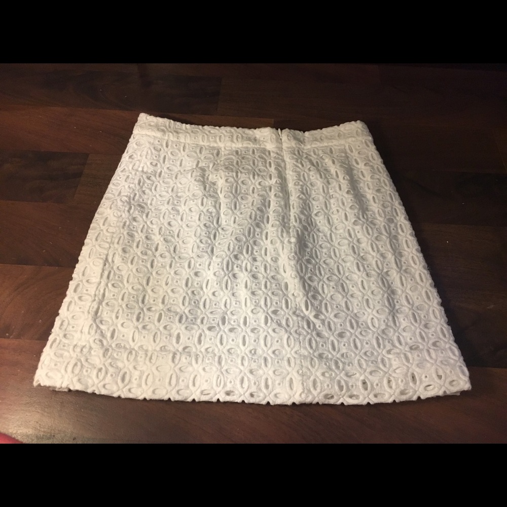 J. Crew White Eyelet Skirt, Size 4 - Picture 4 of 4