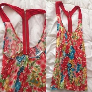 Red Floral Tank