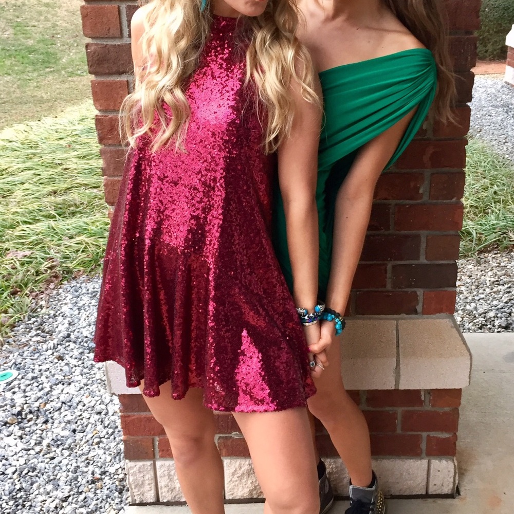 Free people red sequence dress