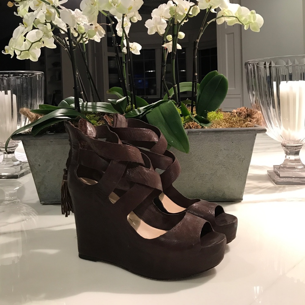 Dolce Vita brown leather platform sandals 8 1/2