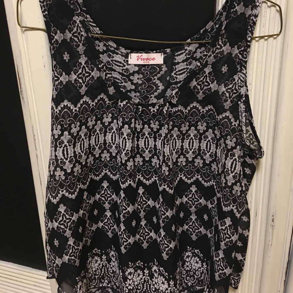 Navy blue and white tank top - boutique