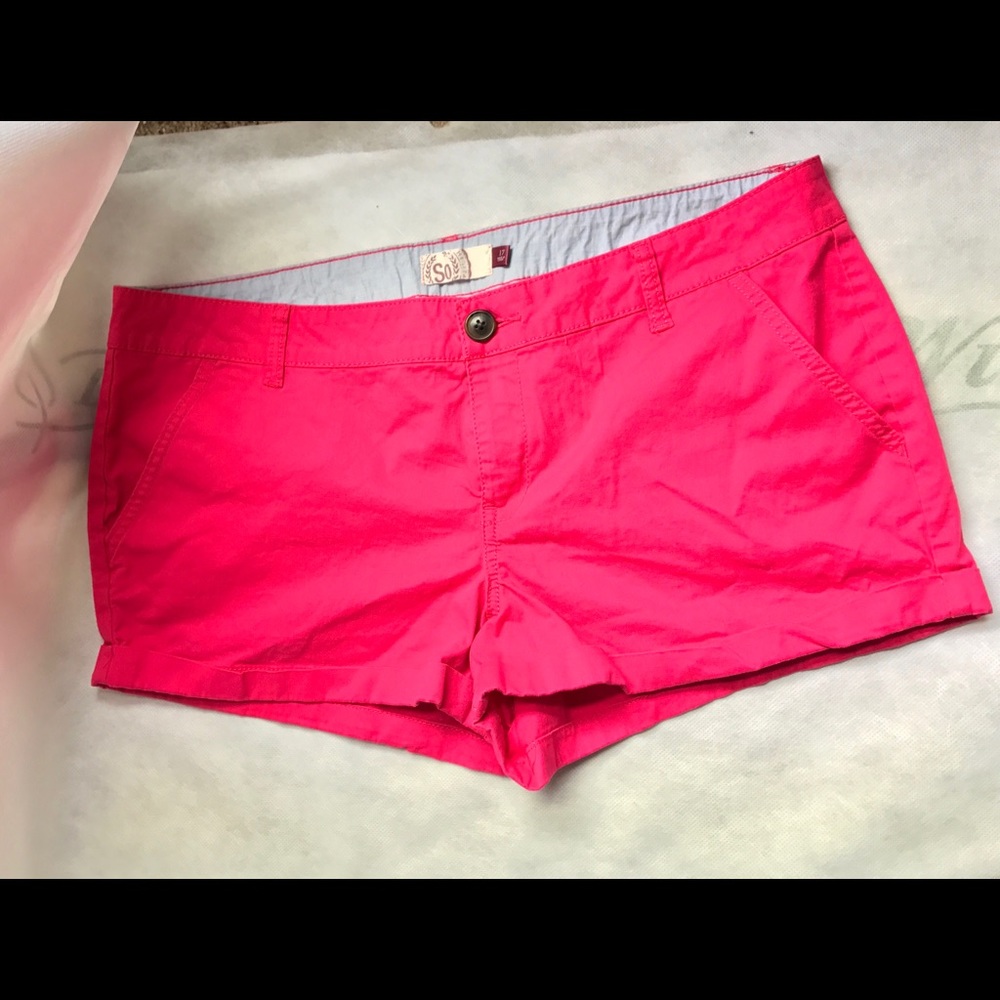 Neon Pink Shorts Size 17 Brand SO