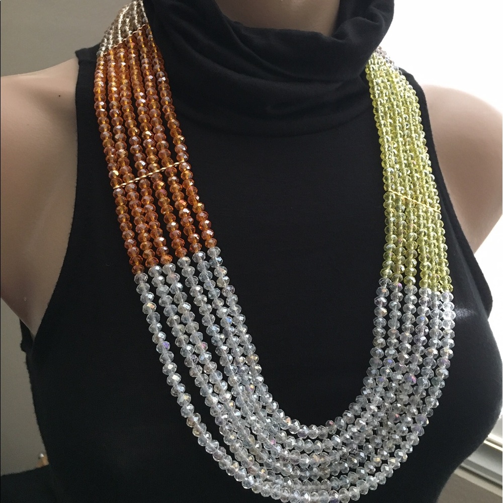 VINTAGE AUSTRIAN CRYSTAL MULTICOLORED NECKLACE