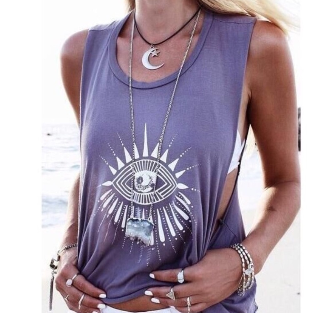 🆕Lavender Eye Boho Muscle Tank 😍😍😍