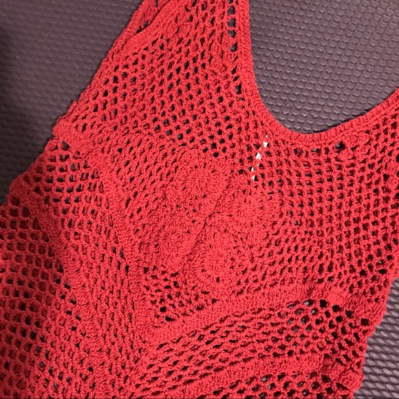 Red crochet romper - Picture 3 of 4