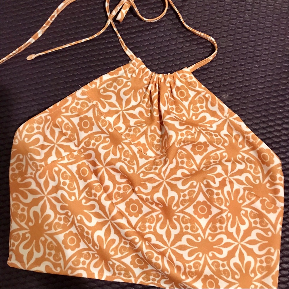 Yellow designed halter top