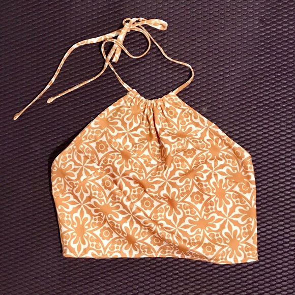 Yellow designed halter top - Picture 2 of 3