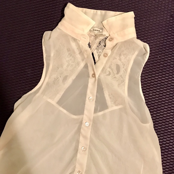 White button up/ lace tank - Picture 3 of 3