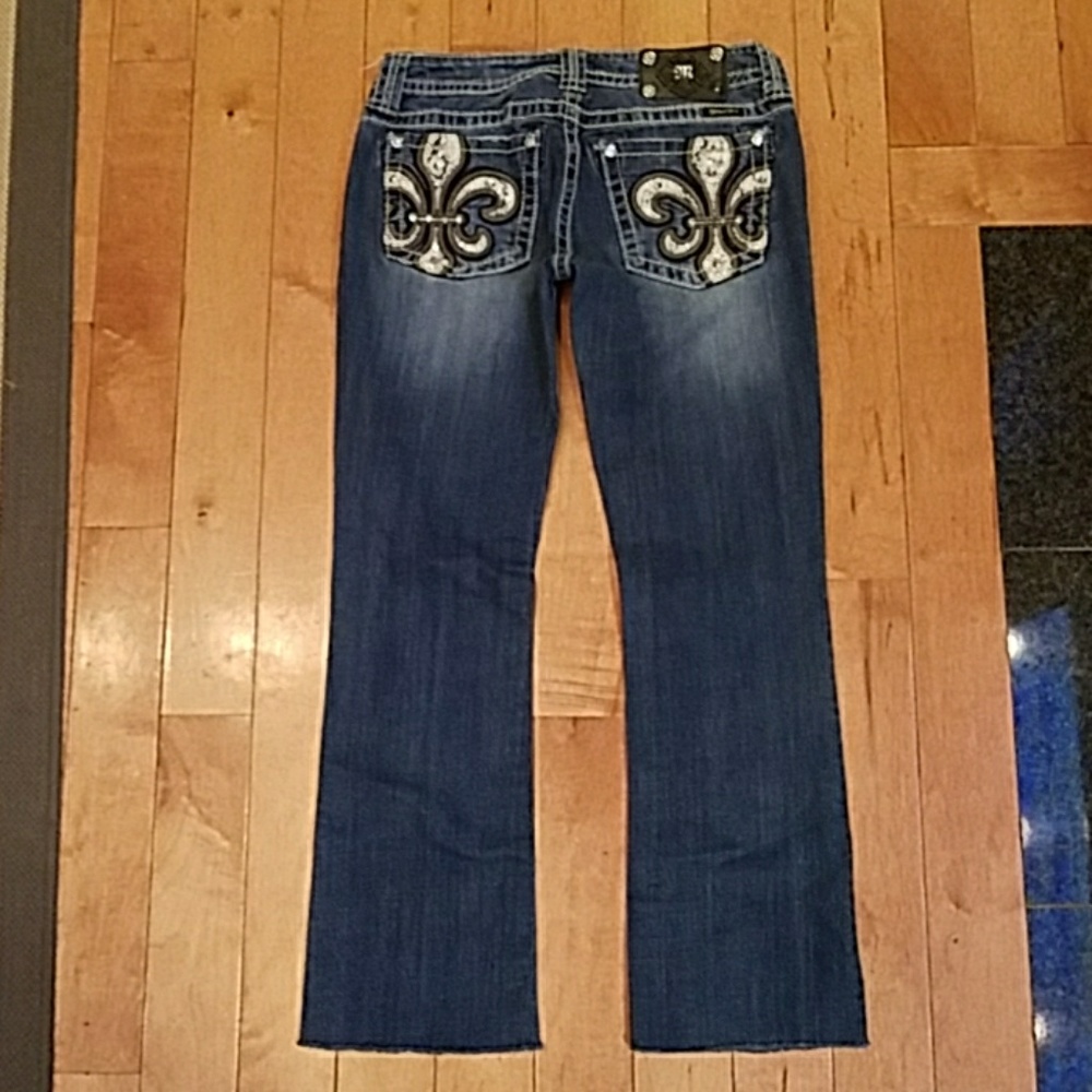 Miss Me Snakeskin & Embellished Fleur De Lis Jeans
